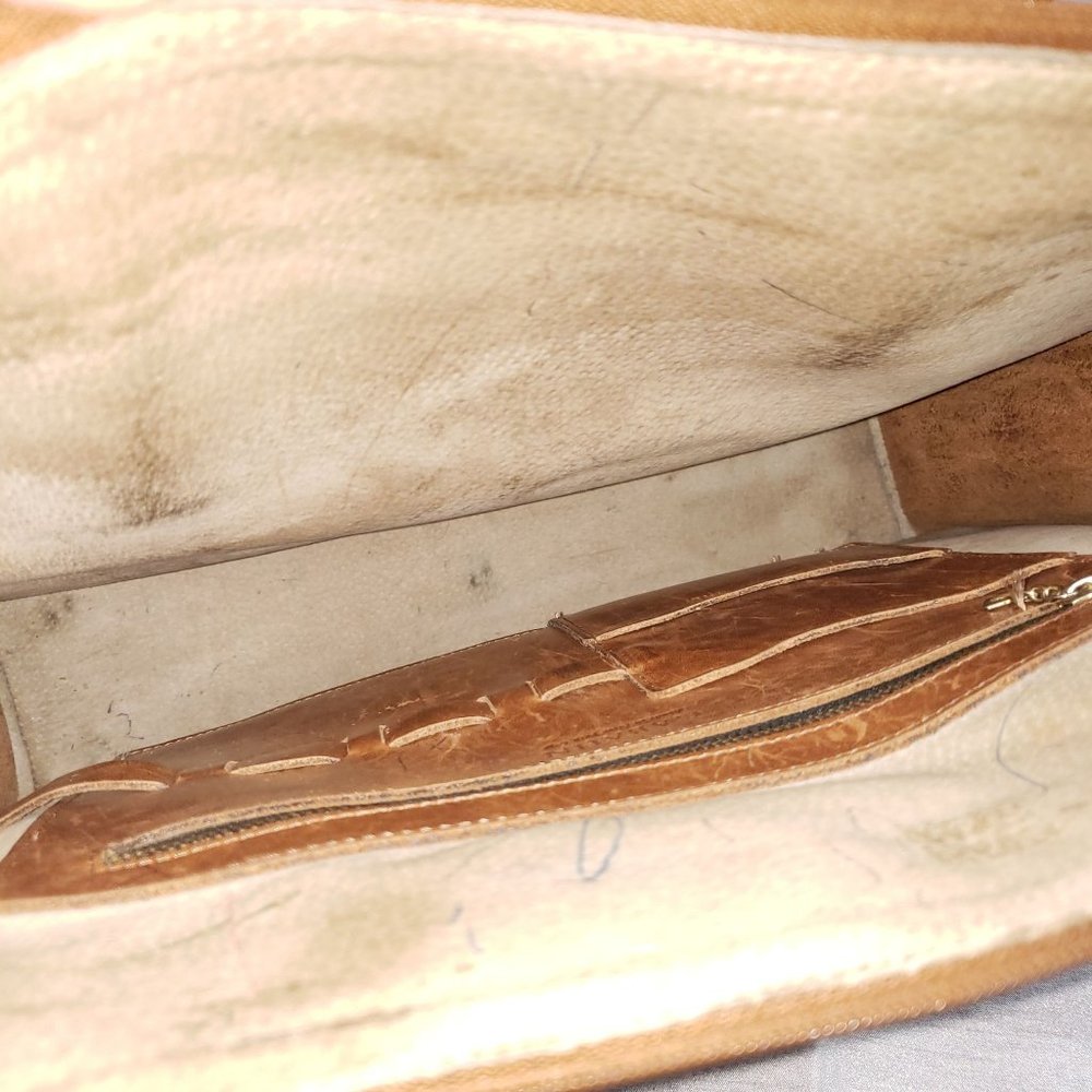 Gabahn Peanut Butter Leather Vintage Briefcase New York City - Picture 8 of 9